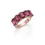 SORTIJA PLATA DORADA Y PIEDRAS