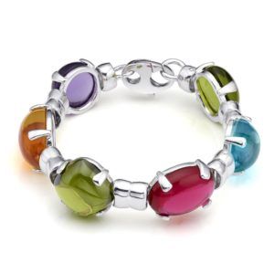 PULSERA PLATA Y PIEDRAS