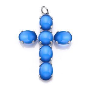 CRUZ DE PLATA Y PIEDRA