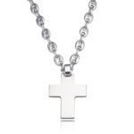 CADENA CALABROTE CON CRUZ PLATA