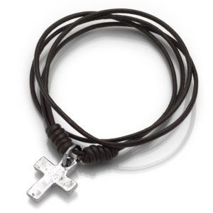 GARGANTILLA DE CUERO Y CRUZ