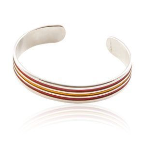 PULSERA PLATA RÍGIDA Y CUERO