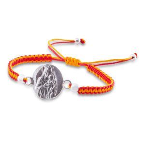 PULSERA MACRAMÉ CON MEDALLA PLATA