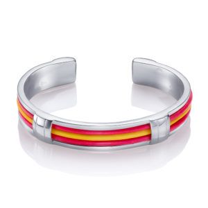 PULSERA PLATA RÍGIDA CUERO