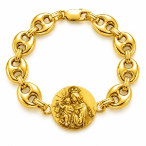 PULSERA ESCAPULARIO PLATA T6 - DORADO