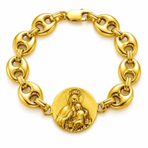 PULSERA ESCAPULARIO PLATA T6 - DORADO