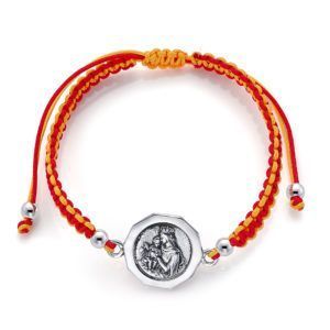 PULSERA MACRAMÉ CON MEDALLA PLATA