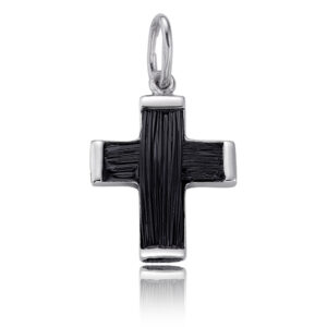 CRUZ DE PLATA Y PELO