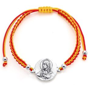 PULSERA MACRAMÉ CON MEDALLA PLATA