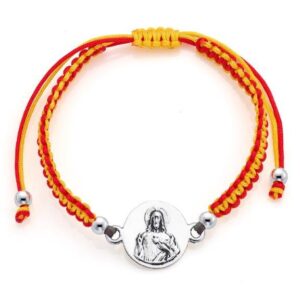 PULSERA MACRAMÉ CON MEDALLA PLATA