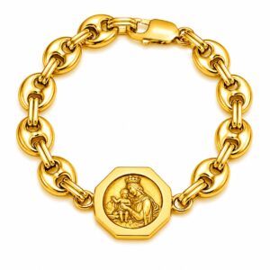 PULSERA ESCAPULARIO PLATA T6 - DORADO