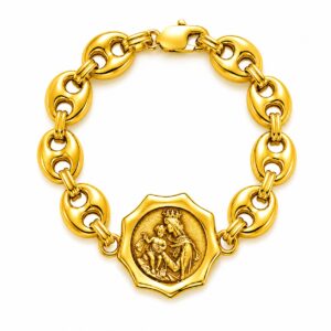 PULSERA ESCAPULARIO PLATA T6 - DORADO