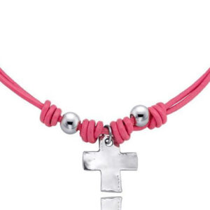 GARGANTILLA DE CUERO Y CRUZ